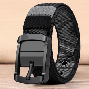 新款帆布裤腰带男士针扣皮带尼龙编织工装休闲战术年轻青少年学生