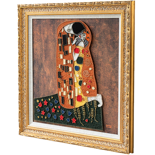 弦丝画手工diy制作结婚礼物绕线画材料包钉子画克里姆Z特吻装饰画