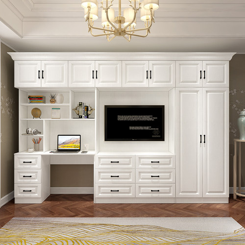 写字桌组合背景墙整体衣柜定制