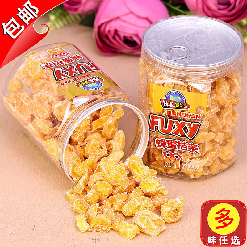 香港富新园蜂蜜桔条260g柑桔干蜜饯金桔子野生柑橘片零食新兴特产