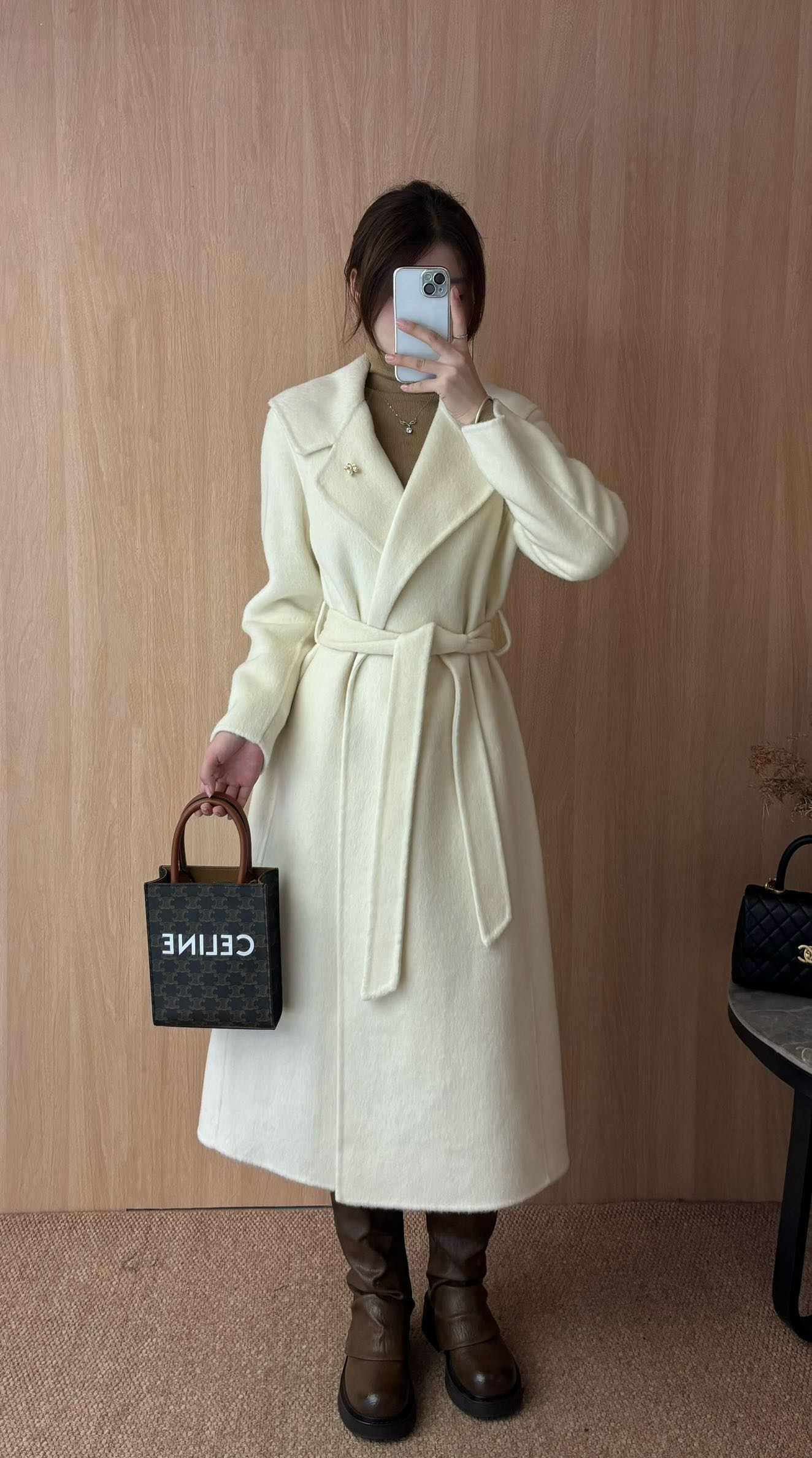 2025秋冬新款羊绒大衣女大翻领羊毛双面呢宽松显瘦毛呢外套9006