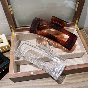 超大号抓夹发量多发夹后脑勺盘发发抓头发厚方形磨砂鲨鱼夹子头饰