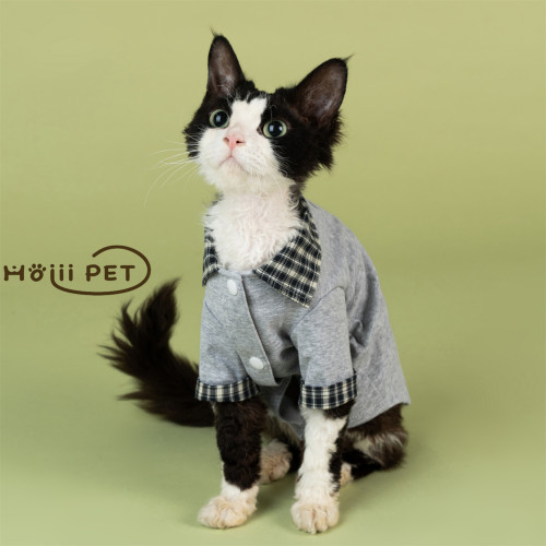 HOiiiPET格子拼色德文猫衣服