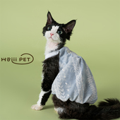 HOiii 刺绣花边南瓜裙德文猫衣服无毛猫背心裙透气好穿韩 PET夏季