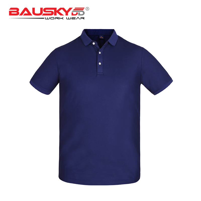 bauskydd珠地纯色短袖夏季商务