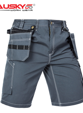 bauskydd保世基短裤涤棉帆布耐磨男夏季工装裤多口袋中五分裤