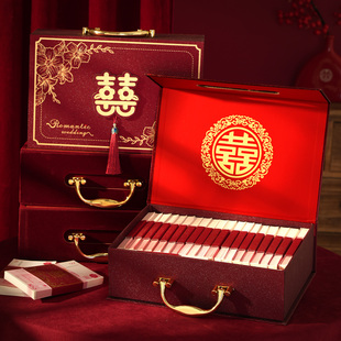 彩礼钱盒子订婚现金礼盒彩礼箱高档聘金盒聘礼10万20万结婚礼金盒