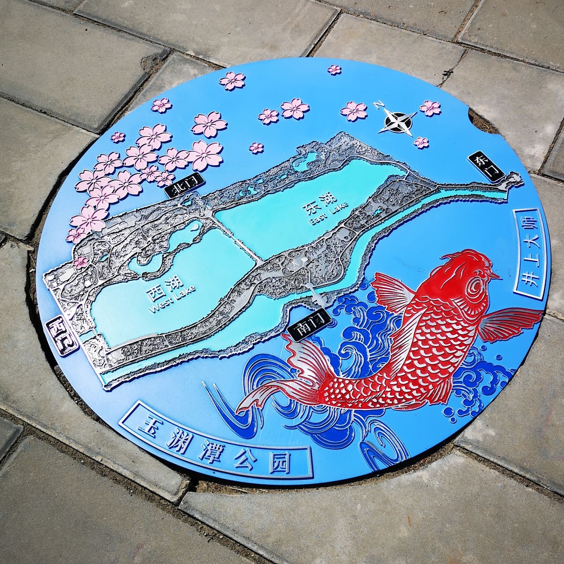 步行街智慧城市智能艺术井盖 well decorativ manhole cover 定制