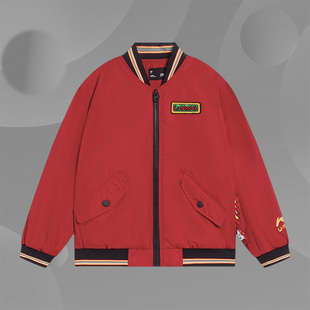 Lining 宽松棉夹克外套YJMT005 李宁正品 男小童运动生活系列时尚