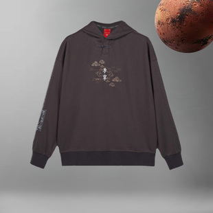 中国李宁 故宫宝蕴楼联名男女印花刺绣连帽运动休闲卫衣AWDQA67