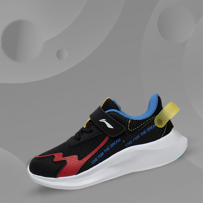 Lining/李宁正品男女小童皮面防水低帮缓震休闲跑步运动鞋YKNS114