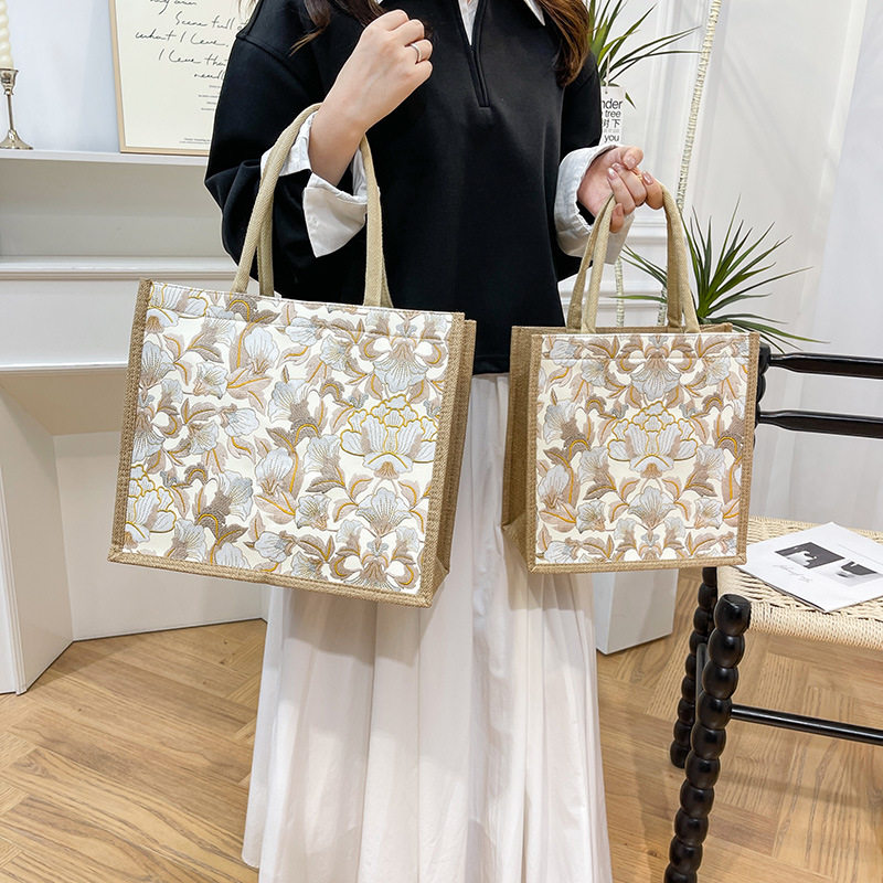 帆布包包女手提包2025新款大容量麻布手提袋女ins上班通勤托特包