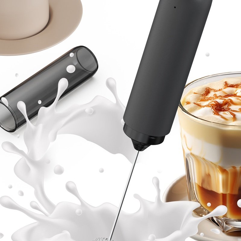 跨境新品电动打蛋器家用充电款打奶泡器打泡器咖啡搅拌器带收纳