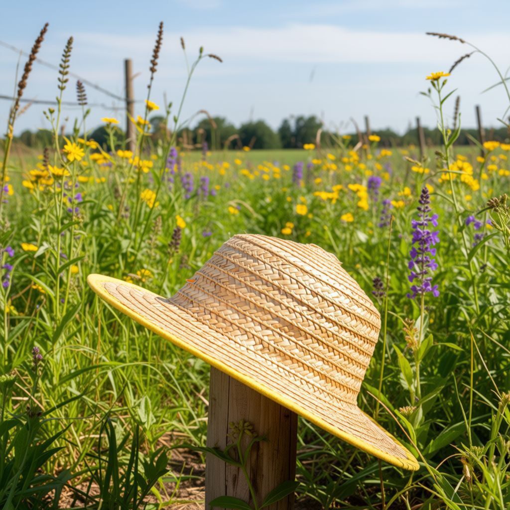 儿童草帽麦秆大檐防晒遮阳大童田园学生男童出游亲子小学生女帽子