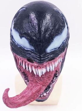 New Superhero Venom Long Tongue Mask Cosplay Latex Masks Hor