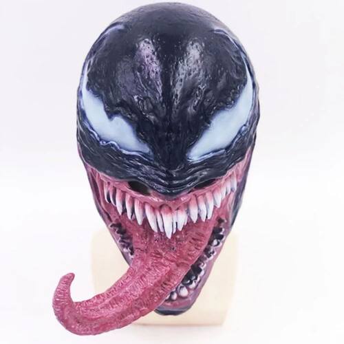 New Superhero Venom Long Tongue Mask Cosplay Latex Masks Hor