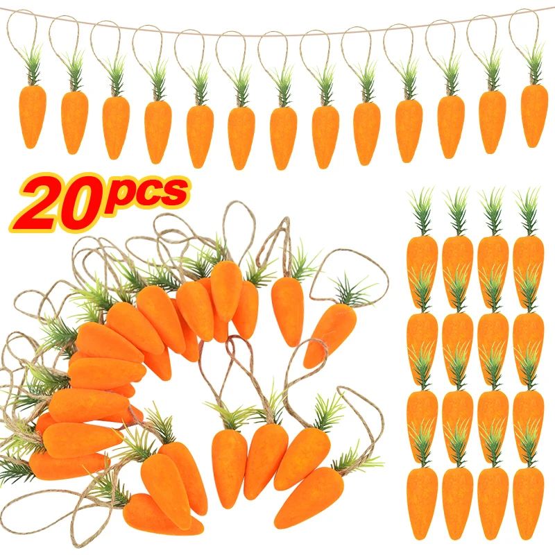 10/20pcs Easter Carrot Hanging Ornament Decoration For Home