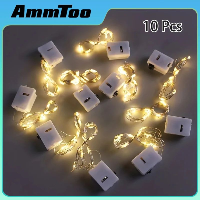 10 Pack Waterproof Mini Fairy Lights Copper With 3 Speed Mod