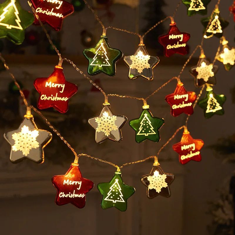 Christmas Decorations Star Snowflake Led String Lights 6m 10