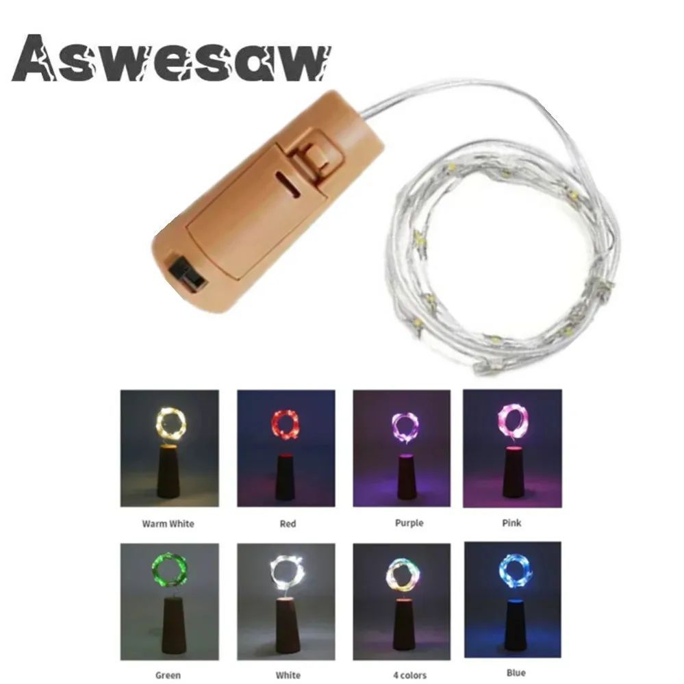 1M 2M 3M LED Cork Wine Bottle Cap Lamp String Light Copper W