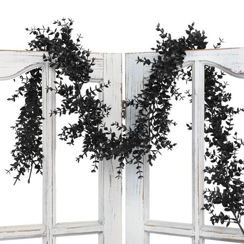 Simulation black Eucalyptus rattan wall hanging artificial o