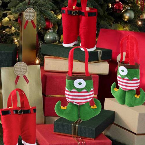 Christmas Gift Bag Hand-held Non-woven Elf Kid Gift Sugar Ba