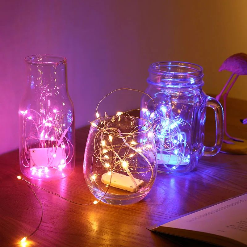 1pcs New Year 1M 2M 3M 5M LED Silver Wire String Lights Fair