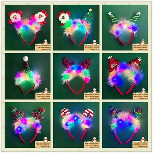 Christmas Luminous Headband with LED Lights Christmas Antler