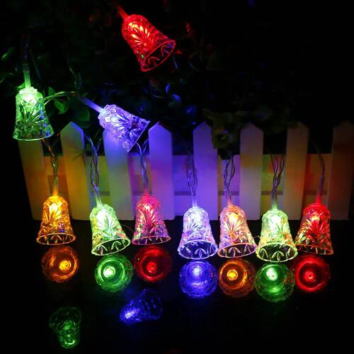 Led Christmas Lights Mini Bells Garland 1.5m 3m 6m Fairy Str