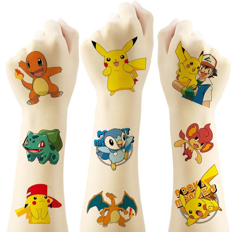20PCS Pokemon Temporary Tattoo Stickers Children Pikachu Sti