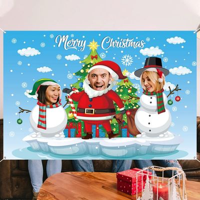 Christmas Snowman Santa Background Cloth Christmas Decoratio