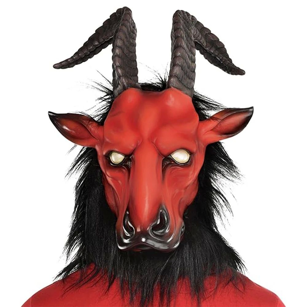 Hellfire Beast Latex Mask Halloween Scary Demon Satan Mask C