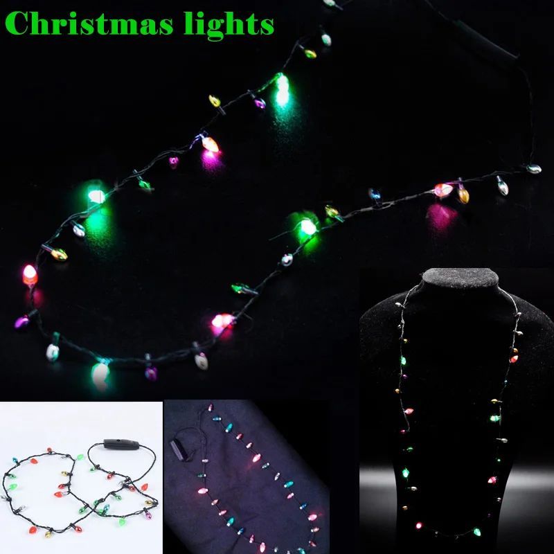 1Pc Mini Flashing Light-up Blinking Christmas Lights Costume