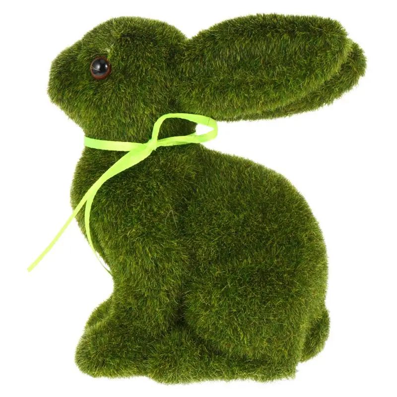 Bunny Easter Moss Rabbit Decor Artificial Flocked Grass Turf