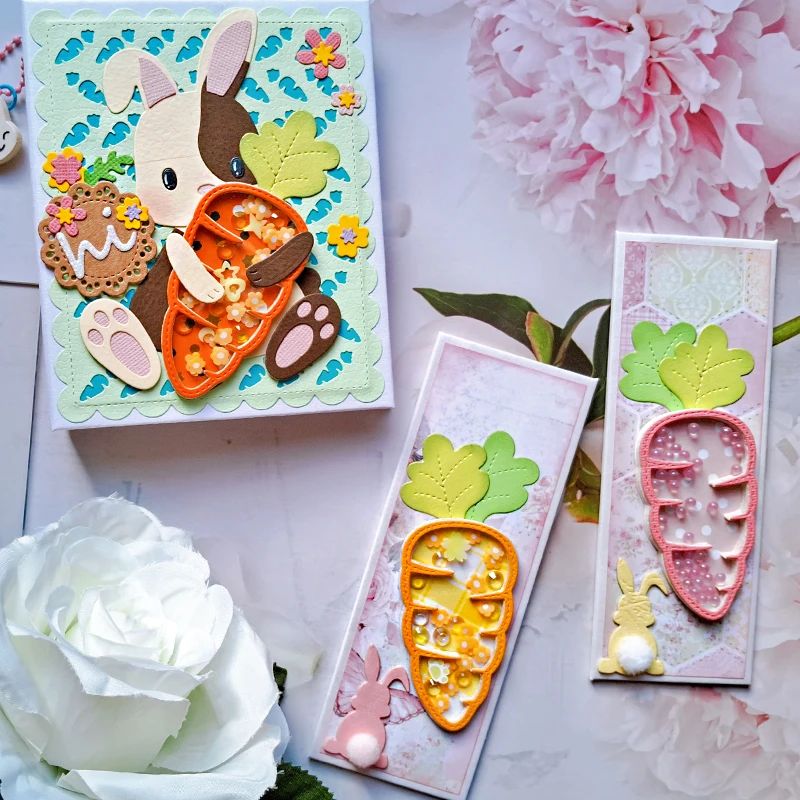 Easter Carrot Shaker Metal Cutting Dies Stencils for DIY Scr