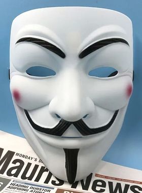 Scary Mask Cosplay V for Vendetta Hacker Black Face Mask Guy
