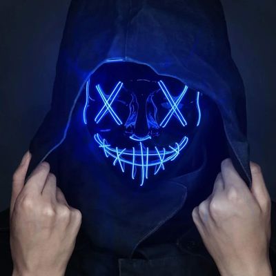 Wireless Scary Glowing Mask LED Luminous Purge Mask Hallowee