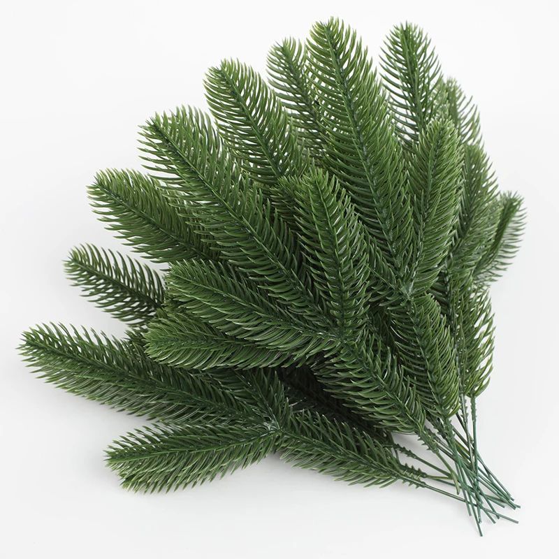 6Pcs Christmas Artificial Branches Fake Plants Pine Needles