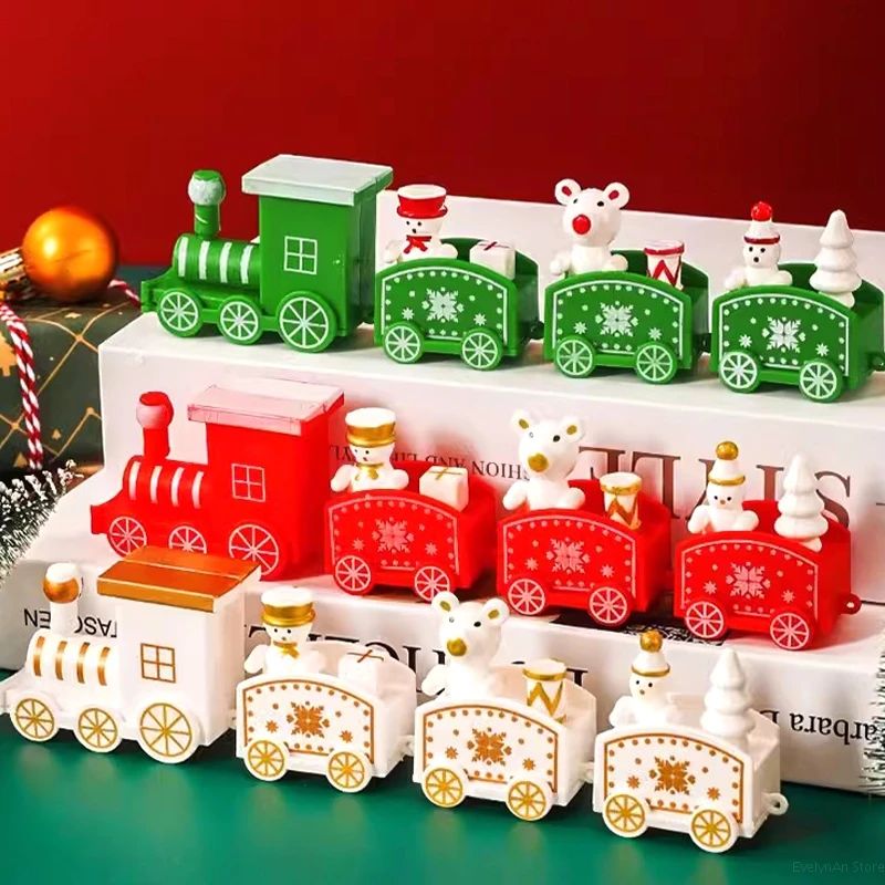 Cute Christmas Train Desktop Plastic Trains Mini Xmas Train