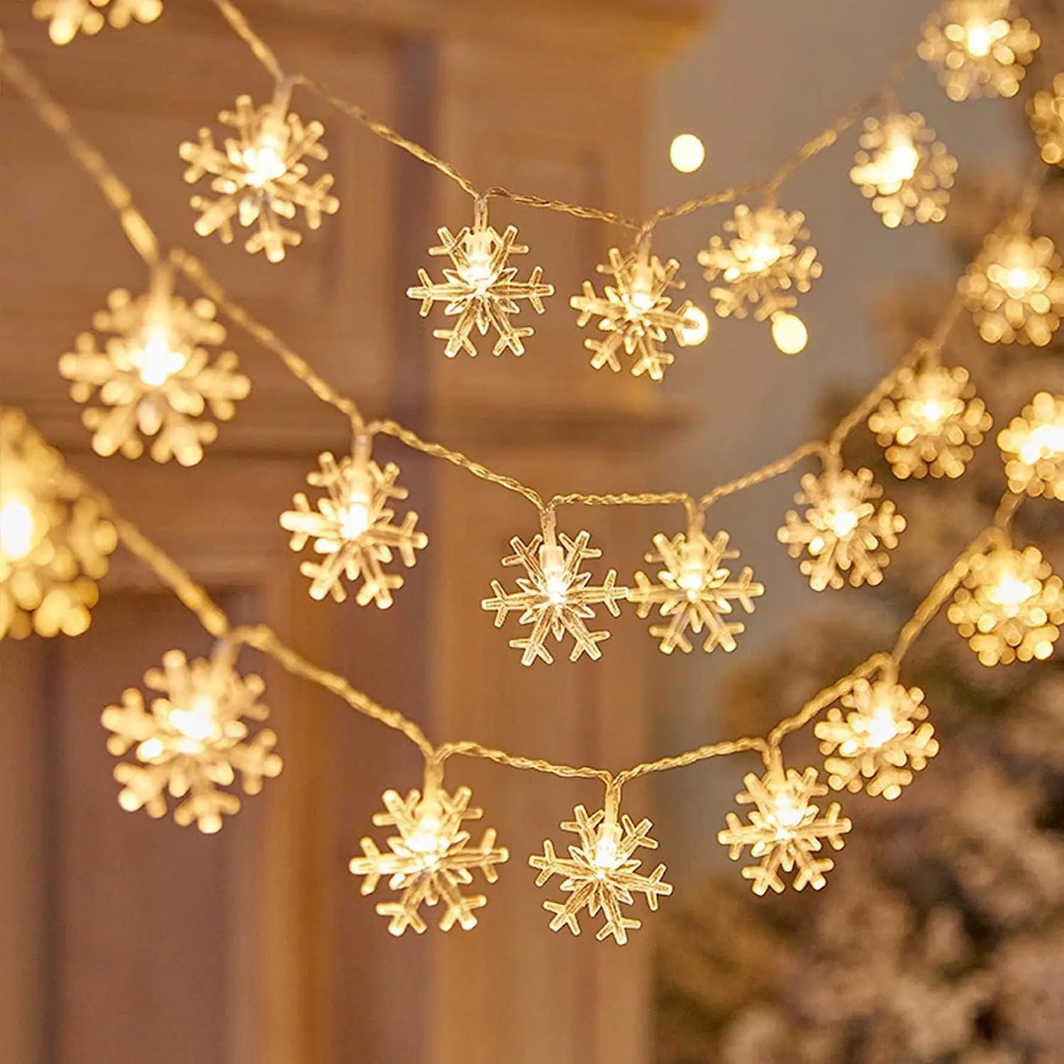 Snowflake LED String Fairy Light Garland Home Christmas Ligh