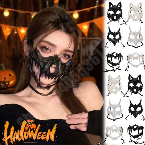 Halloween Horror Mask Half Face Dragon God Skull Terror for