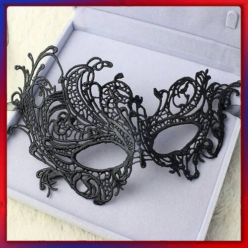 Black Queen Lace Mask Embroidery Appliques Party Carnival Ma