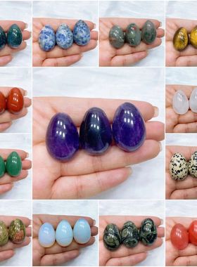 30mm Stone Bird Egg Statue Crystal Yoni Egg Gem Ball Figurin