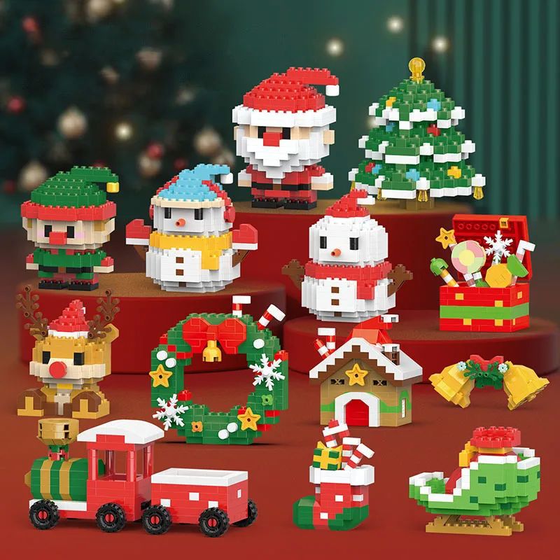Christmas Building Blocks Mini Santa Claus Model Micro DIY B