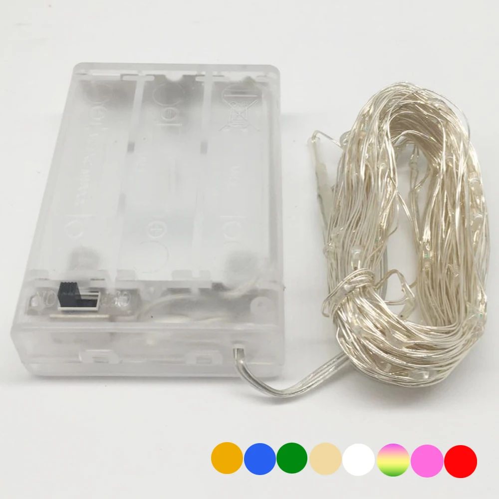 10M 5M 100 50 LED 3XAA Battery LED String Lights for Xmas Ga