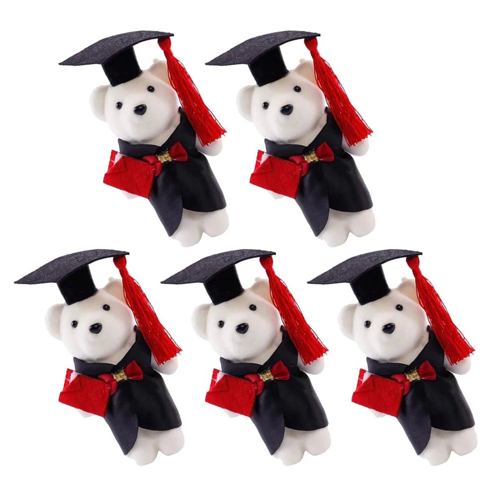 5Pc Cartoon Stuffed Bears Mini Toy New Animal Plush Foam Gra