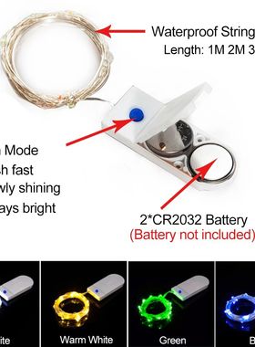 3 Modes 1M 2M 3M 5M Led Fairy Lights Copper Wire String Holi
