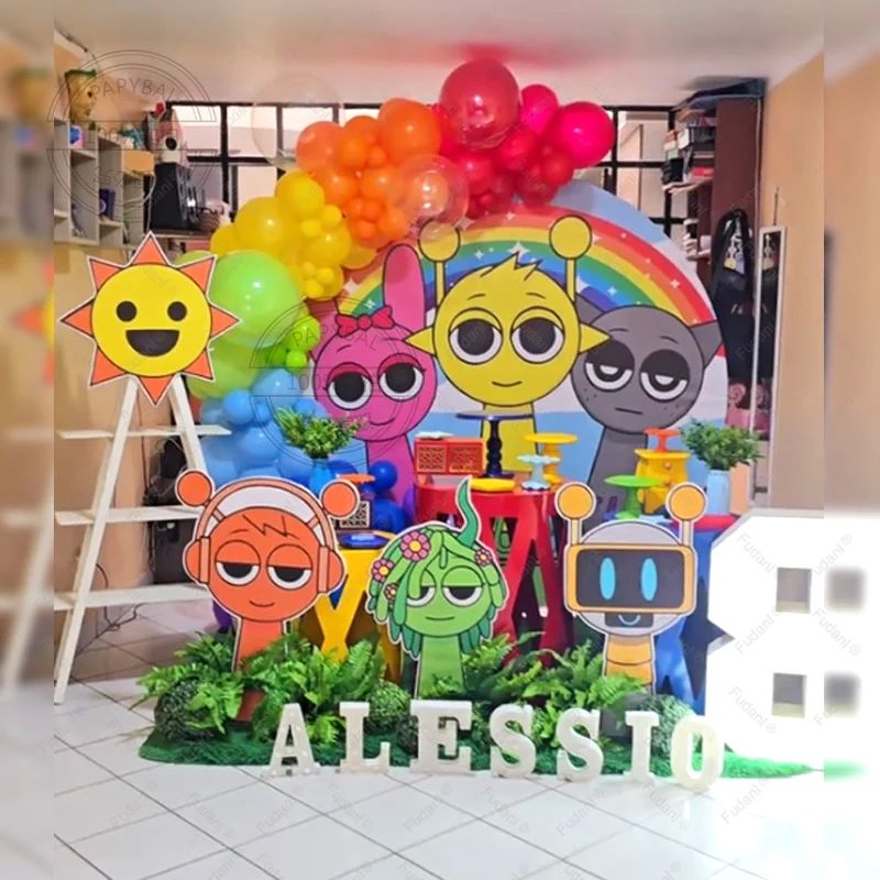 51pcs Hot Game-Incredibox Sprunki Kids Birthday Party Colorf