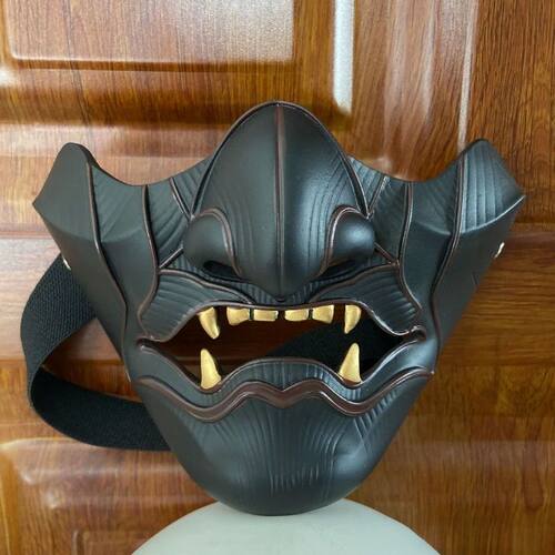 Black Half Face Latex Mask Model Anime Exhibition Halloween