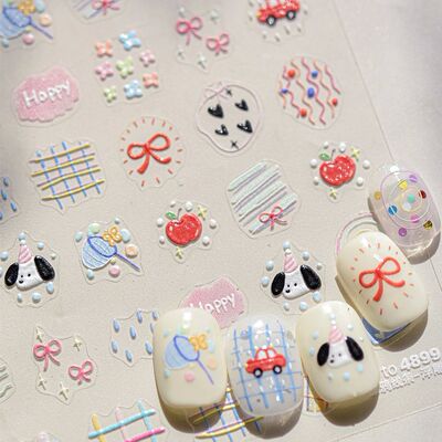 Graffiti Lines Apple Dog Car Bowknot Love Heart Flower Captu